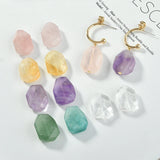 Natural Amethyst Powder Crystal Irregular Straight Hole Cut Surface DIY Jewelry