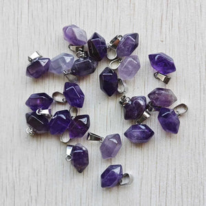 Amethyst Stone Point Charms Pendants for Jewelry Making