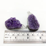 Amethyst Druzy Pendant 925 Sterling Silver Charms Necklace