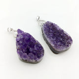 Amethyst Druzy Pendant 925 Sterling Silver Charms Necklace