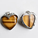 6pcs Natural Amethyst Green Aventurine Quartz Heart Pendant for Jewelry Making