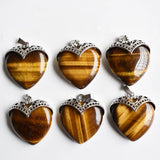 6pcs Natural Amethyst Green Aventurine Quartz Heart Pendant for Jewelry Making