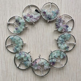 Amethyst Rose Quartz Wire Wrapped Tree of Life Pendants 12pcs/lot