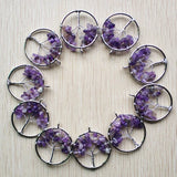 Amethyst Rose Quartz Wire Wrapped Tree of Life Pendants 12pcs/lot