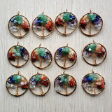 Amethyst Rose Quartz Wire Wrapped Tree of Life Pendants 12pcs/lot