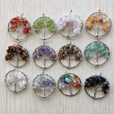 Amethyst Rose Quartz Wire Wrapped Tree of Life Pendants 12pcs/lot