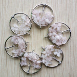 Amethyst Rose Quartz Wire Wrapped Tree of Life Pendants 12pcs/lot