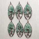 Amethyst Stone Copper Wire Wrapped Tree of Life Pendants 6pcs/lot