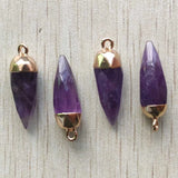 Amethyst Faceted Drop Shape Pendants for DIY Jewelry Making 8pcs/Lot