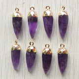 Amethyst Faceted Drop Shape Pendants for DIY Jewelry Making 8pcs/Lot