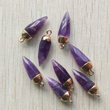 Amethyst Faceted Drop Shape Pendants for DIY Jewelry Making 8pcs/Lot