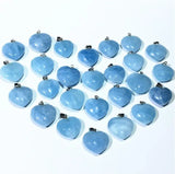 Aquamarine Heart Pendant Crystal Drop Necklace