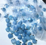 Aquamarine Heart Pendant Crystal Drop Necklace
