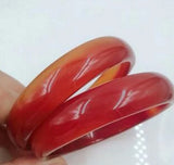 Natural Chinese red agate jade bangle bracelet size 56-62mm
