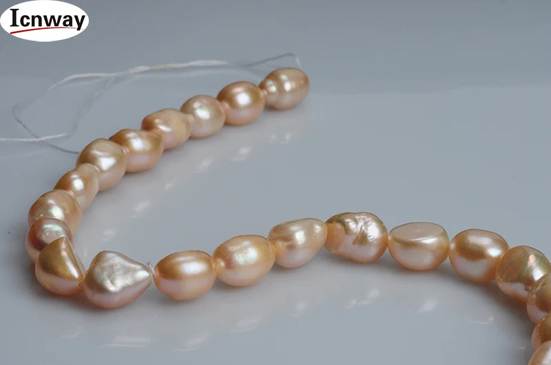 Baroque Freshwater Pearl Pink 9-10mm DIY Necklace Bracelet Earring