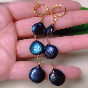 Freshwater Baroque Pearl 18k Earrings Wedding Lucky Ear Stud
