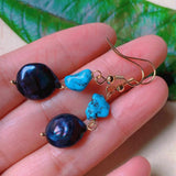 Baroque Pearl Turquoise Earrings Freshwater Aquaculture Year Thanksgiving
