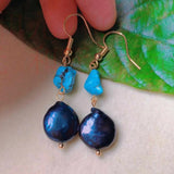 Baroque Pearl Turquoise Earrings Freshwater Aquaculture Year Thanksgiving