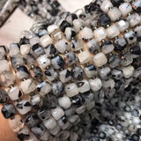 Rutilated Quartz Cube Beads 8mm Faceted for Jewelry Making