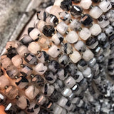 Rutilated Quartz Cube Beads 8mm Faceted for Jewelry Making
