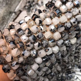 Rutilated Quartz Cube Beads 8mm Faceted for Jewelry Making
