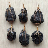 Tourmaline Stone Wire Irregular Pendants for Jewelry Making 6pcs/lot