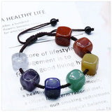 Natural Stone 7 Chakra Reiki Women Bracelet Amethyst Citrine Healing