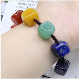 Natural Stone 7 Chakra Reiki Women Bracelet Amethyst Citrine Healing