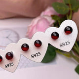 Blood Amber Stone Earrings 925 Silver Stud Rare Jewelry Women