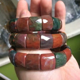 Bloodstone/Heliotrope Stone Beads Bracelet Gemstone Bangle DIY Jewelry