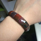Bloodstone/Heliotrope Stone Beads Bracelet Gemstone Bangle DIY Jewelry