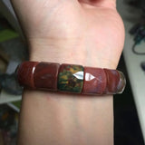 Bloodstone/Heliotrope Stone Beads Bracelet Gemstone Bangle DIY Jewelry