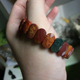 Bloodstone/Heliotrope Stone Beads Bracelet Gemstone Bangle for Women
