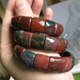 Bloodstone/Heliotrope Stone Beads Bracelet Gemstone Bangle DIY Jewelry