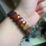 Bloodstone/Heliotrope Stone Beads Bracelet Gemstone Bangle for Women