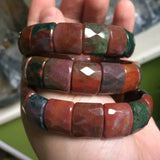 Bloodstone/Heliotrope Stone Beads Bracelet Gemstone Bangle DIY Jewelry