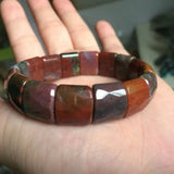 Bloodstone/Heliotrope Stone Beads Bracelet Gemstone Bangle DIY Jewelry