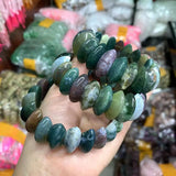 Bloodstone/Heliotrope Stone Beads Bracelet Gemstone Bangle