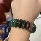 Bloodstone/Heliotrope Stone Beads Bracelet Natural Gemstone Bangle