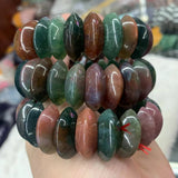 Bloodstone/Heliotrope Stone Beads Bracelet Natural Gemstone Bangle