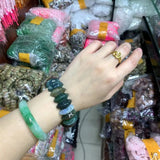 Bloodstone/Heliotrope Stone Beads Bracelet Gemstone Bangle