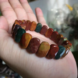 Bloodstone Heliotrope Stone Beads Bracelet DIY Jewelry for Women