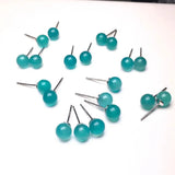 Amazonite Round Bead Stud Earrings 925 Silver Minimalist Small Earrings