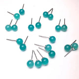 Amazonite Round Bead Stud Earrings 925 Silver Minimalist Small Earrings