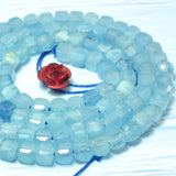 Faceted Cube Aquamarine Gemstone