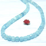 Faceted Cube Aquamarine Gemstone