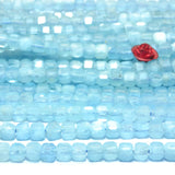 Faceted Cube Aquamarine Gemstone