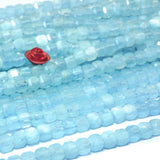 Faceted Cube Aquamarine Gemstone