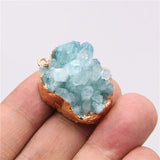 Druzy Crystal Quartz Pendant Charm for Necklace Jewelry Making