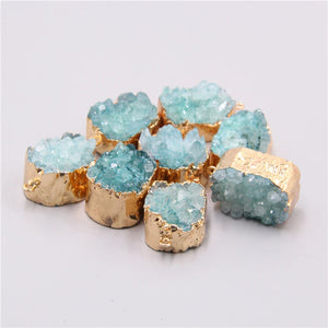 Druzy Crystal Quartz Pendant Charm for Necklace Jewelry Making